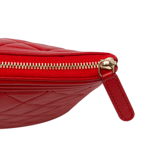 Pre-Loved Chanel Large Lambskin Boy Zip Pouch - Picture 8 of 9